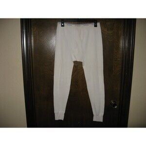 Vintage Mens Fruit Of The Loom White Waffle Knit Long Thermal Underwear Size M